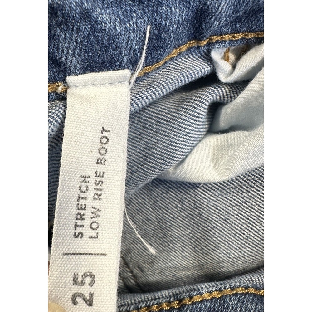 Pacsun Jeans Womens 25 28x32 Blue Low Rise Boot Stretch Frayed Hem Festival - Picture 11 of 12